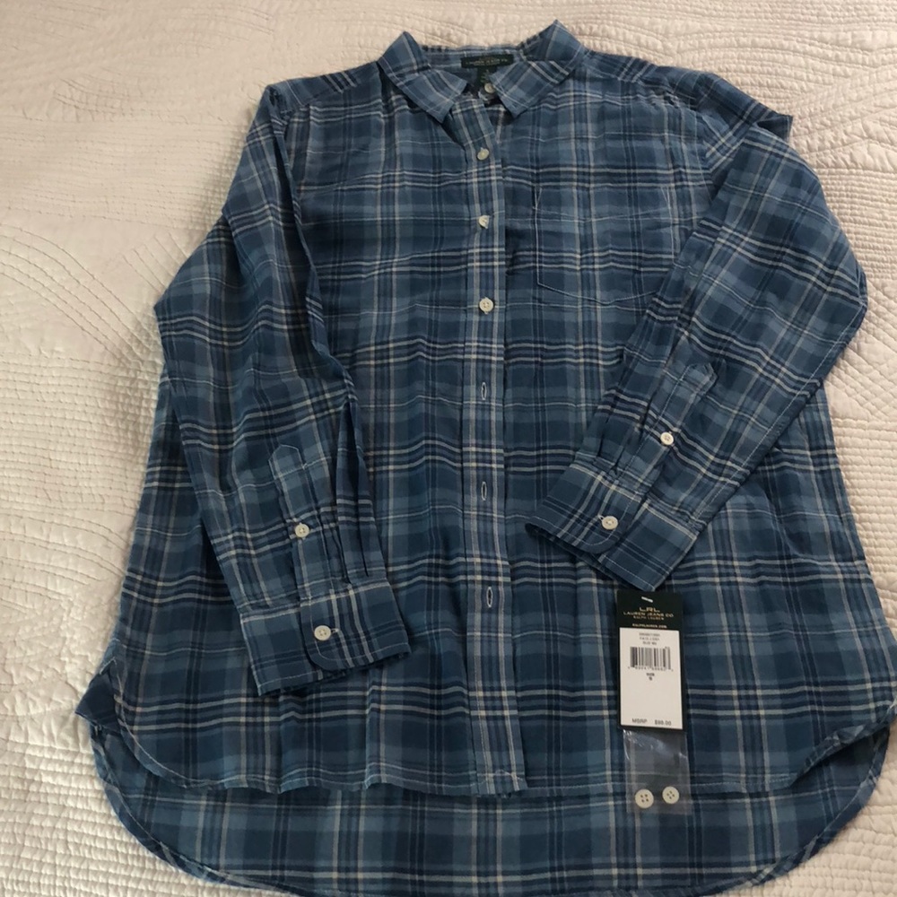 Lauren Jean Company Plaid Blouse 👚